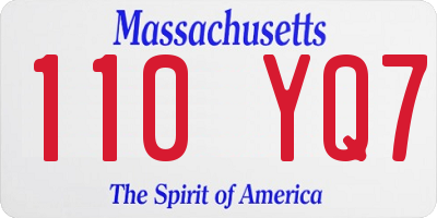 MA license plate 110YQ7