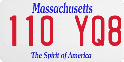 MA license plate 110YQ8