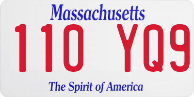 MA license plate 110YQ9