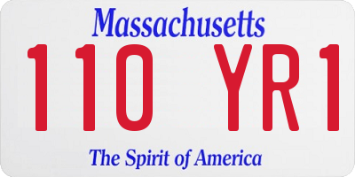 MA license plate 110YR1