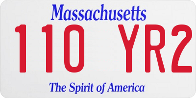 MA license plate 110YR2