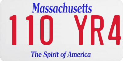MA license plate 110YR4