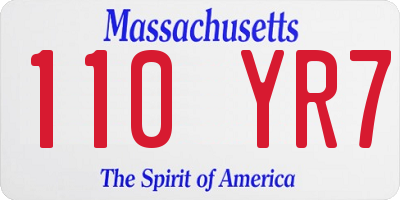 MA license plate 110YR7