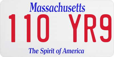 MA license plate 110YR9