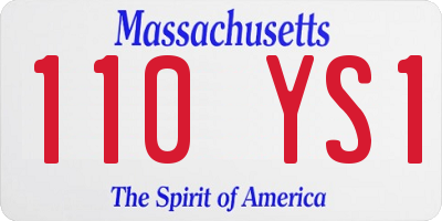 MA license plate 110YS1