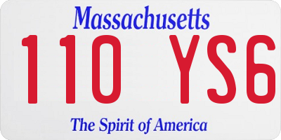 MA license plate 110YS6