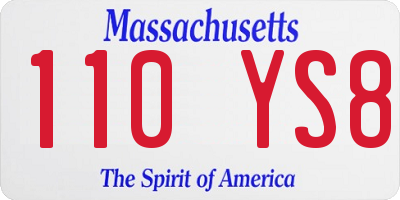 MA license plate 110YS8