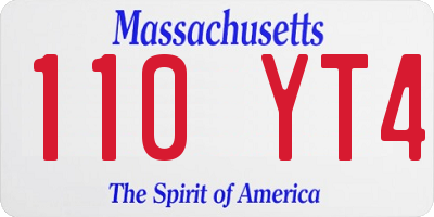 MA license plate 110YT4