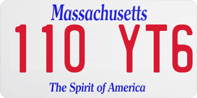 MA license plate 110YT6