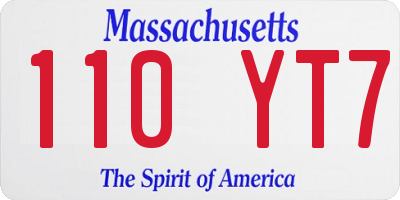 MA license plate 110YT7