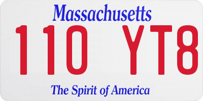 MA license plate 110YT8