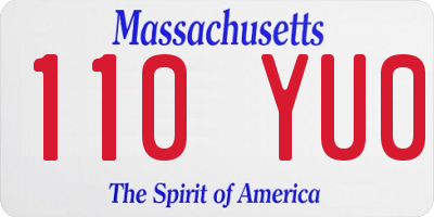 MA license plate 110YU0