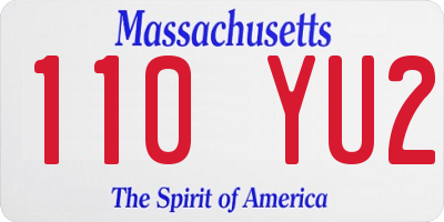 MA license plate 110YU2