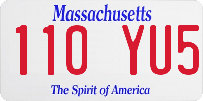 MA license plate 110YU5