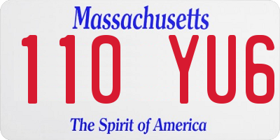 MA license plate 110YU6