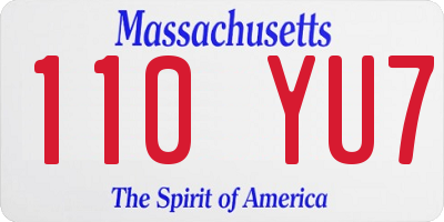 MA license plate 110YU7