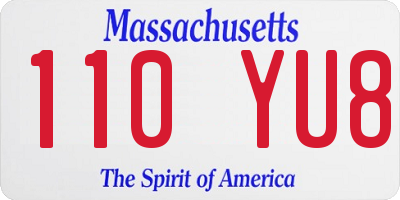 MA license plate 110YU8