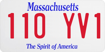 MA license plate 110YV1