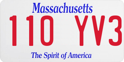 MA license plate 110YV3