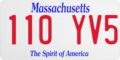 MA license plate 110YV5