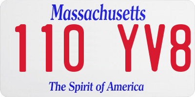 MA license plate 110YV8