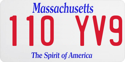 MA license plate 110YV9