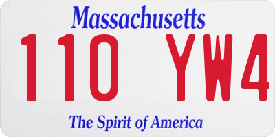 MA license plate 110YW4