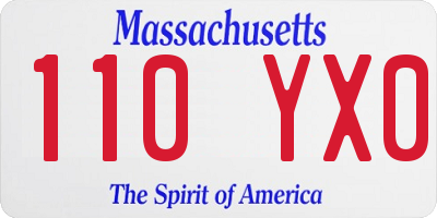 MA license plate 110YX0