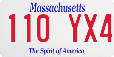 MA license plate 110YX4