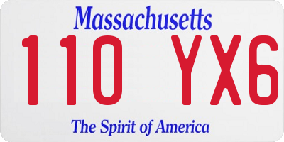 MA license plate 110YX6