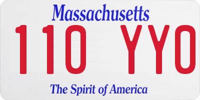 MA license plate 110YY0