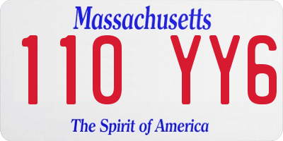 MA license plate 110YY6