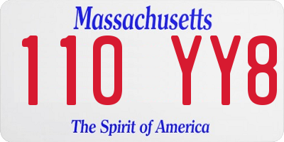 MA license plate 110YY8