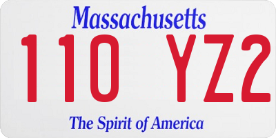 MA license plate 110YZ2