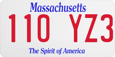 MA license plate 110YZ3