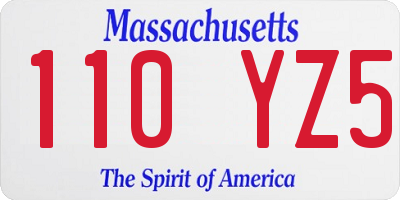MA license plate 110YZ5