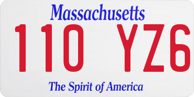 MA license plate 110YZ6