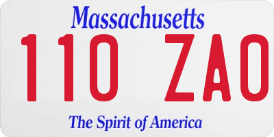 MA license plate 110ZA0