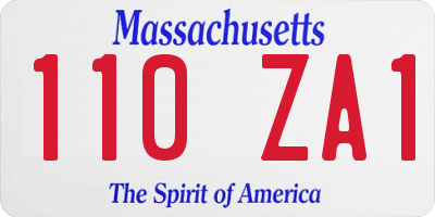 MA license plate 110ZA1