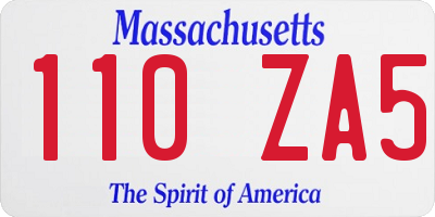 MA license plate 110ZA5