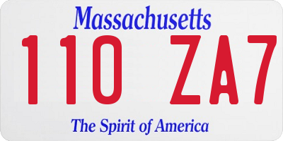 MA license plate 110ZA7