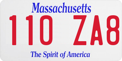 MA license plate 110ZA8