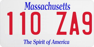MA license plate 110ZA9