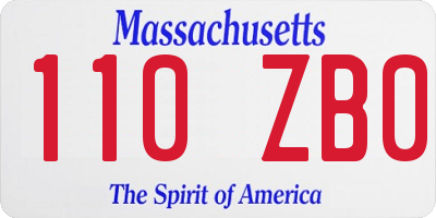 MA license plate 110ZB0