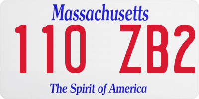 MA license plate 110ZB2
