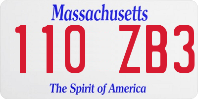MA license plate 110ZB3