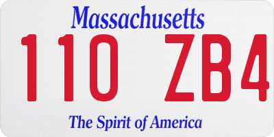 MA license plate 110ZB4