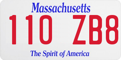 MA license plate 110ZB8
