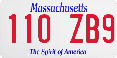 MA license plate 110ZB9