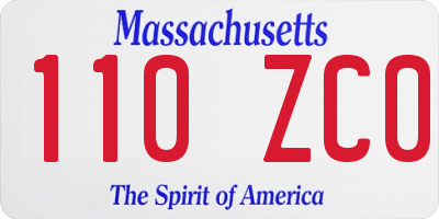 MA license plate 110ZC0